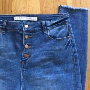 Tinseltown Juniors Button-fly Skinny Jeans